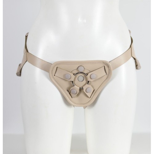 Бежевый пояс с двумя типами крепления насадок