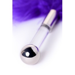 Фиолетовая пуховая щекоталка - 13 см.