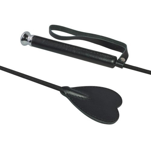 Чёрный стек с шлепком-сердечком - 60 см.