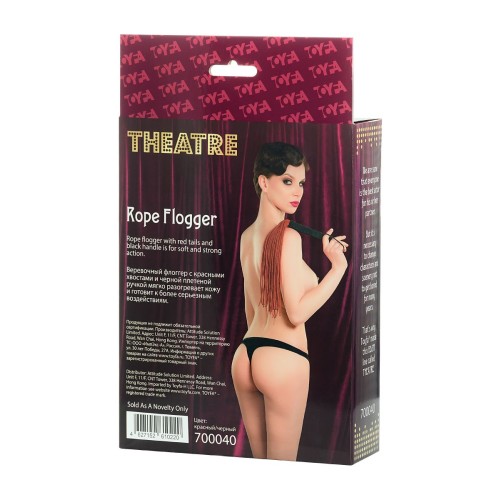 Красно-черный флоггер из веревки TOYFA Theatre - 48,5 см.