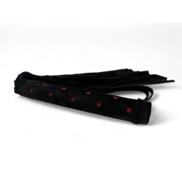 Черная замшевая плеть с красными точками на рукояти Red dot Princess - 43 см.