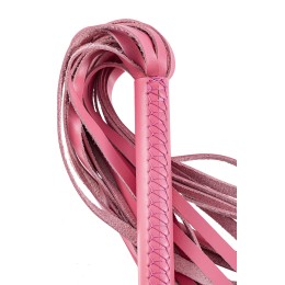 Розовая кожаная плеть - 50 см.