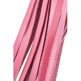 Розовая кожаная плеть - 50 см.