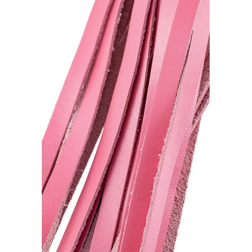 Розовая кожаная плеть - 50 см.