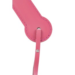 Розовый кожаный пэддл - 37 см.