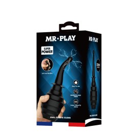 Черный анальный душ с гибким изогнутым наконечником