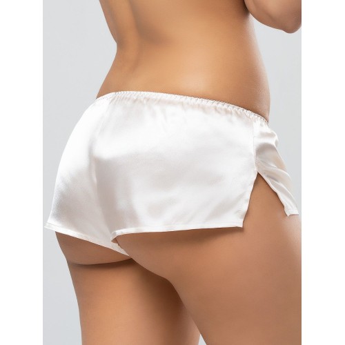 Атласные шортики с разрезами по бокам