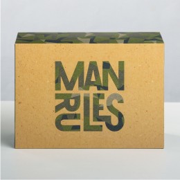 Складная коробка Man rules - 16 х 23 см.