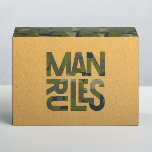 Складная коробка Man rules - 16 х 23 см.