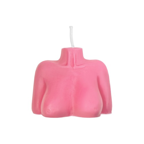 Розовая сувенирная свеча «Женский силуэт»