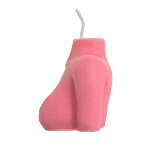 Розовая сувенирная свеча «Женский силуэт»