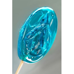 Леденец в форме вагины со вкусом блю кюрасао - 50 гр.