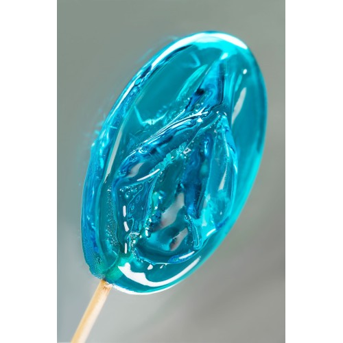 Леденец в форме вагины со вкусом блю кюрасао - 50 гр.