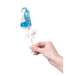 Голубой леденец в форме члена со вкусом блю кюрасао - 80 гр.