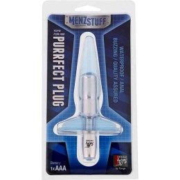 Голубая анальная пробка Purrfect Plug - 9,5 см.