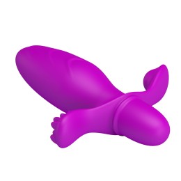 Лиловая анальная пробка с вибрацией Fitch - 13,3 см.