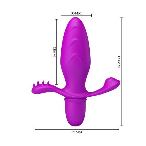 Лиловая анальная пробка с вибрацией Fitch - 13,3 см.