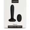 Чёрный анальный вибростимулятор Primo с функцией нагрева - 12 см.