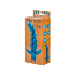 Бирюзовая анальная ёлочка с вибрацией Ecstasy - 14 см.