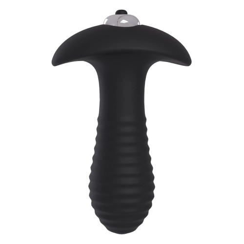 Черный анальный вибромассажер Single Speed Spiral Plug - 11 см.