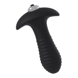 Черный анальный вибромассажер Single Speed Spiral Plug - 11 см.