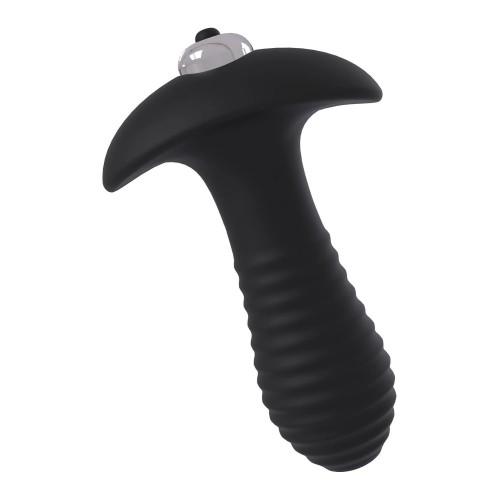 Черный анальный вибромассажер Single Speed Spiral Plug - 11 см.