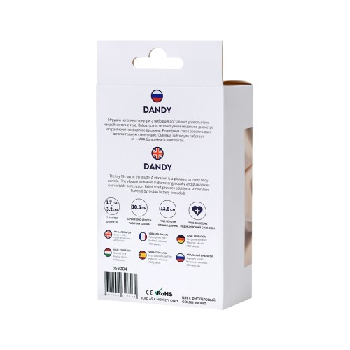 Фиолетовый силиконовый анальный вибратор Dandy - 13,5 см.