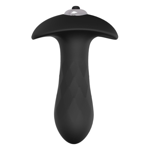 Черная анальная вибровтулка Single Speed Diamond Plug - 10 см.