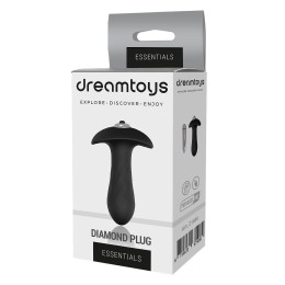 Черная анальная вибровтулка Single Speed Diamond Plug - 10 см.