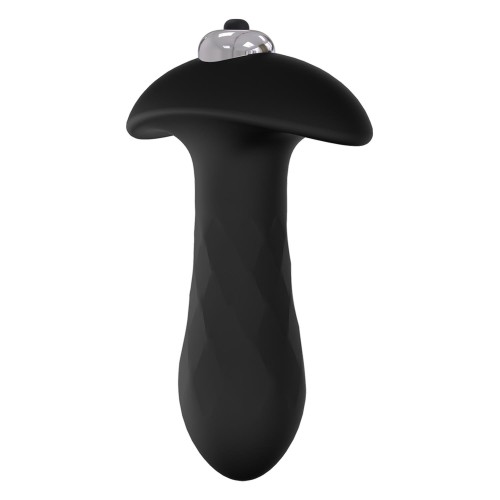 Черная анальная вибровтулка Single Speed Diamond Plug - 10 см.