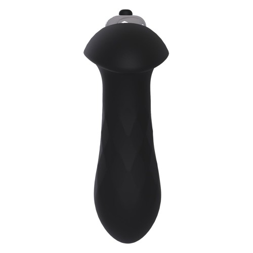 Черная анальная вибровтулка Single Speed Diamond Plug - 10 см.