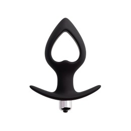 Черная вибровтулка с полой серединой в виде сердечка Cordis M - 14 см.