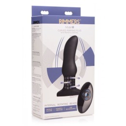 Черная вибропробка Model M Curved Rimming Plug with Remote - 15 см.