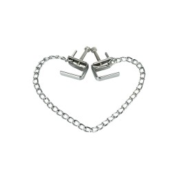 Серебристые зажимы для сосков Theatre с цепочкой