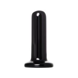 Черный стеклянный мини-вибратор - 10 см.