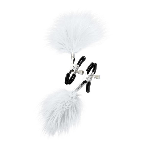 Зажимы для сосков TOYFA Theatre с белым пухом
