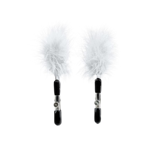 Зажимы для сосков TOYFA Theatre с белым пухом