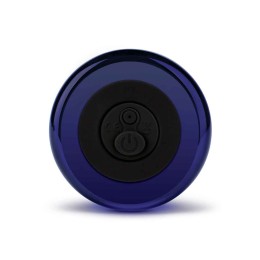 Синий стеклянный анальный стимулятор на дистанционном управлении Beaded Buttplug