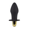 Черная силиконовая анальная пробка с вибрацией - 10,5 см.