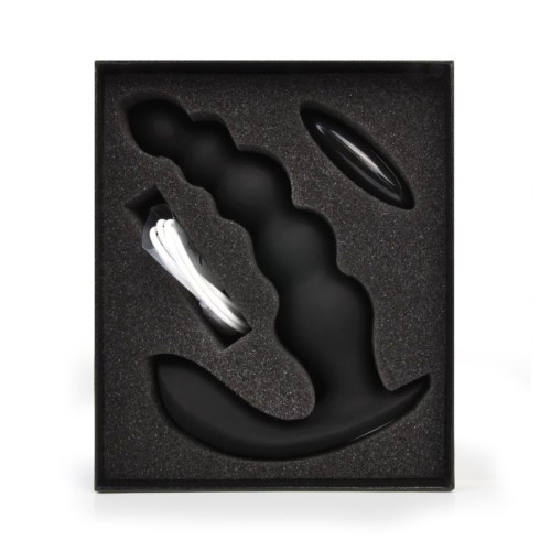 Черная анальная виброёлочка Anal Bead Vibrator с пультом ДУ