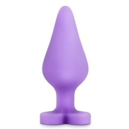 Фиолетовая анальная пробка Naughty Candy Heart Do Me Now - 8,9 см.