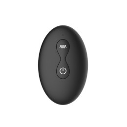 Черная анальная виброцепочка с ротацией и пультом ДУ - 17,7 см.