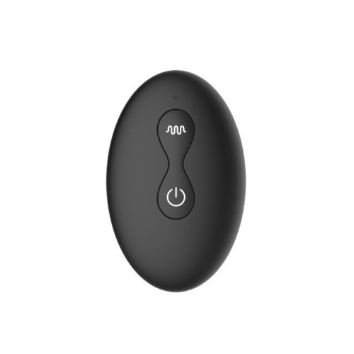 Черная анальная виброцепочка с ротацией и пультом ДУ - 17,7 см.