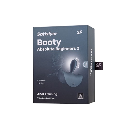 Серая анальная вибровтулка Booty Absolute Beginners 2 - 7,9 см.