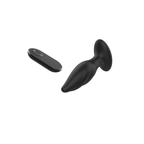 Черная анальная вибропробка Angelina Remote Rotating Plug - 14 см.