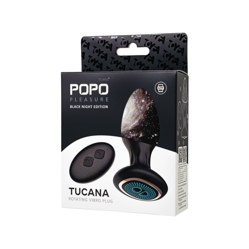 Черная анальная вибровтулка Tucana с ротацией и управлением через приложение - 12 см.