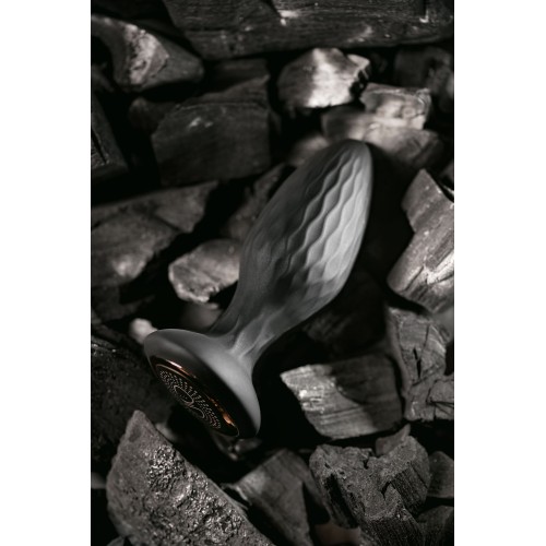 Черная анальная вибровтулка Tucana с ротацией и управлением через приложение - 12 см.