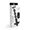 Черные анальные бусы с вибрацией и пультом ДУ 28X Remote Control Vibrating Silicone Anal Beads - 19 см.