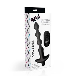 Черные анальные бусы с вибрацией и пультом ДУ 28X Remote Control Vibrating Silicone Anal Beads - 19 см.
