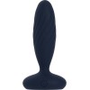 Темно-синяя анальная вибропробка Jordan с поступательными движениями - 12 см.